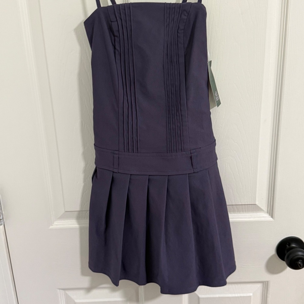Wild Fable Purple Pintuck Pleated Mini Dress NWT Dark Academia Preppy School XXS - Picture 4 of 10